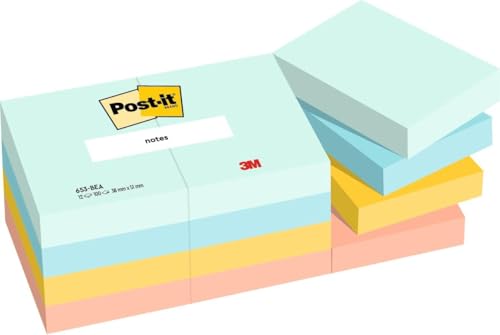 Post-it Notes Beach Collection, Packung mit 12 Blöcken, 100 Blatt pro Block, 38 mm x 51 mm, Grün, Gelb, Orange - Selbstklebende Notizzettel für Notizen, To-Do-Listen und Erinnerungen Post-it Notes Beach Collection, Packung mit 12 Blöcken, 100 Blatt pro Block, 38 mm x 51 mm, Grün, Gelb, Orange - Selbstklebende Notizzettel für Notizen, To-Do-Listen und Erinnerungen von Post-it