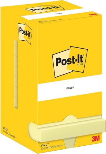 Post-it Notizen Kanariengelb, Packung mit 12 Blöcken, 100 Blatt pro Block, Selbstklebende Notizzettel für Notizen, To-Do-Listen und Erinnerungen, Canary Yellow, 76 mm x 76 mm Post-it Notizen Kanariengelb, Packung mit 12 Blöcken, 100 Blatt pro Block, Selbstklebende Notizzettel für Notizen, To-Do-Listen und Erinnerungen, Canary Yellow, 76 mm x 76 mm von Post-it