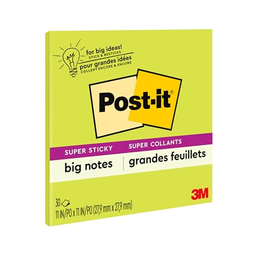 Post-it Super Sticky Big Notes, 11 in x 11 in, Sticky Notes, 30 Sheets Per Pad, 1 Pad (BN11G) von Post-it