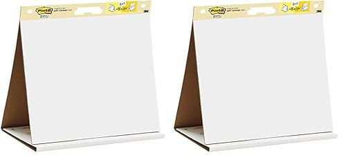 Post-it Super Sticky Meeting Charts, Packung mit 1 Block, mit 20 Blättern, 584 mm x 508 mm, Farbe: Weiß - Selbstklebendes Flipchartpapier für Brainstormings überall (Packung mit 2) von Post-it