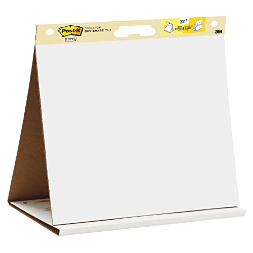 Post-it Super Sticky Meeting Charts, Packung mit 1 Block, mit 20 Blättern, 584 mm x 508 mm, Farbe: Weiß - Selbstklebendes Flipchartpapier für Brainstormings überall von Post-it
