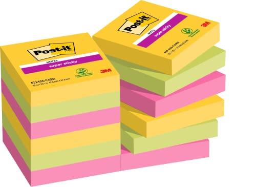 Post-it Super Sticky Notes Carnival Collection, Vorteilspackung mit 12 Blöcken, 90 Blatt pro Block, 47,6 mm x 47,6 mm, Gelb, Blau. Grün, Pink. Orange - Extra-stark klebende Notizzettel Post-it Super Sticky Notes Carnival Collection, Vorteilspackung mit 12 Blöcken, 90 Blatt pro Block, 47,6 mm x 47,6 mm, Gelb, Blau. Grün, Pink. Orange - Extra-stark klebende Notizzettel von Post-it