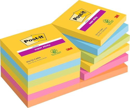 Post-it Super Sticky Notes Carnival Collection, Vorteilspackung mit 12 Blöcken, 90 Blatt pro Block, 76 mm x 76 mm, Gelb, Blau. Grün, Pink. Orange - Extra-stark klebende Notizzettel Post-it Super Sticky Notes Carnival Collection, Vorteilspackung mit 12 Blöcken, 90 Blatt pro Block, 76 mm x 76 mm, Gelb, Blau. Grün, Pink. Orange - Extra-stark klebende Notizzettel von Post-it