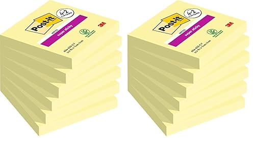 Post-it Super Sticky Notes Kanariengelb, Packung mit 6 Blöcken, 90 Blatt pro Block, 76 mm x 76 mm, Farbe: Gelb - Extra-stark klebende Notizzettel für Notizen, To-Do-Listen und Erinnerungen Post-it Super Sticky Notes Kanariengelb, Packung mit 6 Blöcken, 90 Blatt pro Block, 76 mm x 76 mm, Farbe: Gelb - Extra-stark klebende Notizzettel für Notizen, To-Do-Listen und Erinnerungen von Post-it