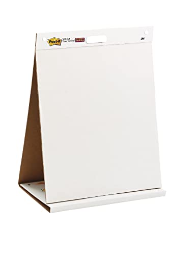 Post-it Super Sticky Recycled Meeting Charts, Packung mit 1 Block, mit 20 Blättern, 584 mm x 508 mm, Farbe: Weiß - Selbstklebendes Flipchartpapier für Brainstormings überall von Post-it