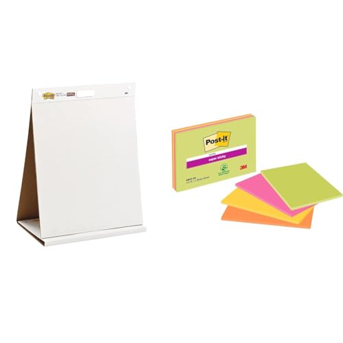 Post-it Super Sticky Recycled Meeting Charts & Super Sticky Meeting Notes, Packung mit 4 Blöcken von Post-it