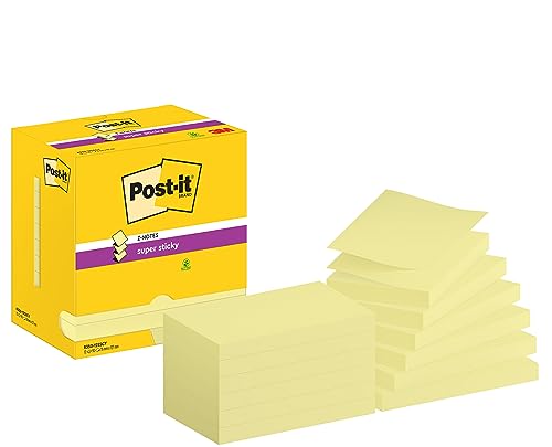 Post-it Super Sticky Z-Notes Gelb, Vorteilspackung mit 8 Blöcken + 4 Gratisblöcke, 90 Blatt pro Block, 76 mm x 76 mm - Für Notizen, To-Do-Listen & Erinnerungen Post-it Super Sticky Z-Notes Gelb, Vorteilspackung mit 8 Blöcken + 4 Gratisblöcke, 90 Blatt pro Block, 76 mm x 76 mm - Für Notizen, To-Do-Listen & Erinnerungen von Post-it