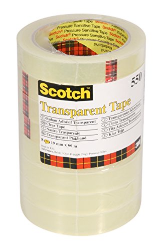 Scotch 5501966 Klebeband 550 (Polypropylenfolie, 19 mm x 66 m) 8 Rollen transparent von Post-it