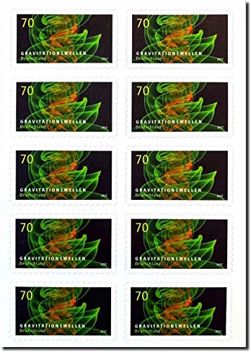 Markenset Astrophysik Gravitationswellen, Briefmarke zu 0,70 €, 10er-Set selbstklebend von Post