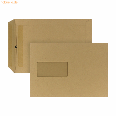 Posthorn Versandtasche 05240336 C5 mit Fenster selbstklebend 90g braun von Posthorn