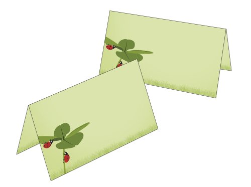 10 Tischkarten/Geschenkanhänger Klee mit Marienkäfern 2500 von Postkarten-Style
