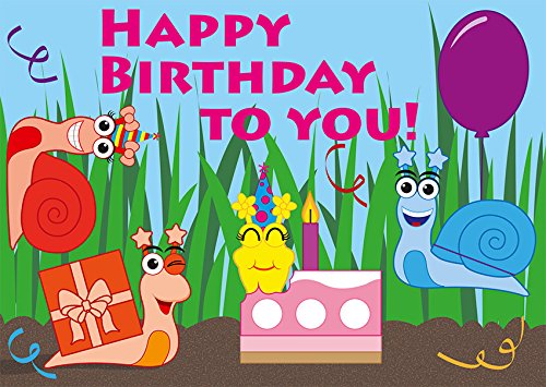 2 Postkarten Exclusive Line - lustige Schneckenparade "Happy Birthday to you" 1171 von Postkarten-Style