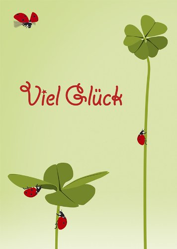 2 Postkarten Glücksklee und Marienkäfer - Viel Glück - 1117-2 von Postkarten-Style