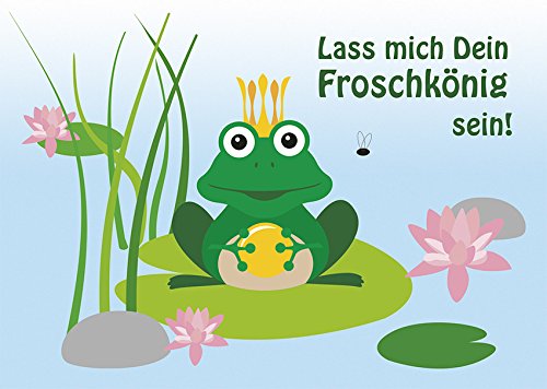2 Postkarten netter Frosch "Lass mich Dein Froschkönig sein!" 1147 von Postkarten-Style