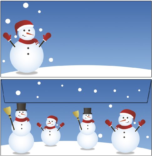 Briefumschläge Winter zwei nette Schneemänner 15 Stück DIN lang ohne Fenster 6400-15 von Postkarten-Style