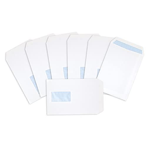Postmaster Briefumschläge mit Fenster, A5, C5, 229 x 162 mm, 90 g/m², selbstklebend, Weiß, 200 Stück von Postmaster