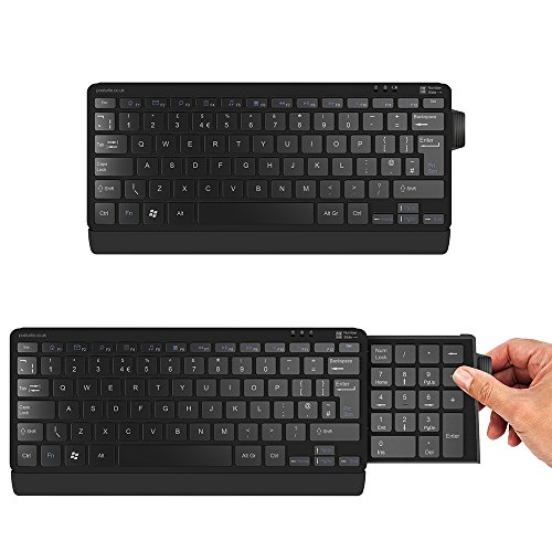 Posturite Einziehbare Zahlenschieber, kompakte Tastatur, schlankes ergonomisches Profil, kabelgebundene USB-Konnektivität (schwarz) von Posturite