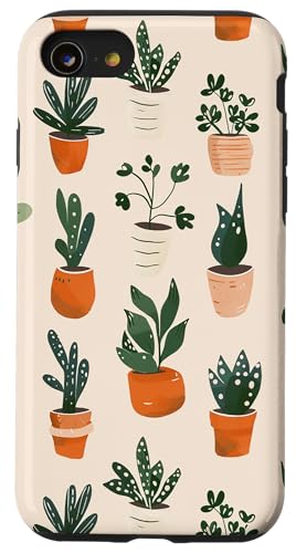 Sukkulenten Kaktus Topfpflanzen Hülle für iPhone SE (2020) / 7 / 8 von Potted Plants Succulents Monstera Accessories