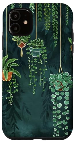Topfpflanzen hängen auf salbeigrünem Hintergrund Hülle für iPhone 11 Topfpflanzen hängen auf salbeigrünem Hintergrund Hülle für iPhone 11 von Potted Plants Succulents Monstera Accessories