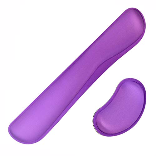 Poualss Memory Foam Set Tastatur und Maus Handgelenkauflage Auflage, Kissen Unterstützung für Büro, Gaming, Computer, Schmerzlinderung und einfaches Tippen, grüne Handgelenkstützen 5.5*1 violett von Poualss