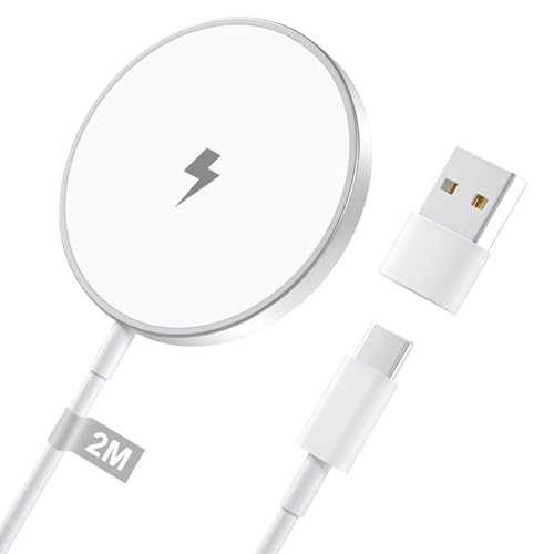 Kabellose Ladegerät iPhone 2M, 15W Mag-Safe Ladegerät für iPhone 16/16 Pro Max/15 Plus/15 Pro/14/14 Pro Max/13/12/11/AirPods,Kabelloses iPhone Ladepad iPhone Magnetisches Ladegerät iPhone Kabelloses Kabellose Ladegerät iPhone 2M, 15W Mag-Safe Ladegerät für iPhone 16/16 Pro Max/15 Plus/15 Pro/14/14 Pro Max/13/12/11/AirPods,Kabelloses iPhone Ladepad iPhone Magnetisches Ladegerät iPhone Kabelloses von Poukey