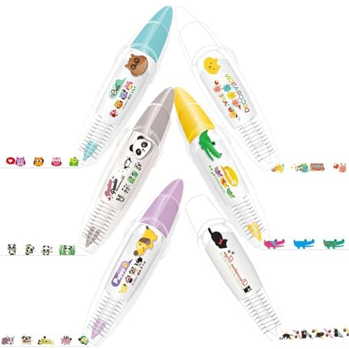 Poupangke Dekorative Stifte, niedliche Tierstifte,Korrekturbandstift | Rolltip-Design, Cartoon-Muster-Grenze, Zeichnungsnotiz Nehmen Sie Vorräte für Kinder, Erwachsene Poupangke Dekorative Stifte, niedliche Tierstifte,Korrekturbandstift | Rolltip-Design, Cartoon-Muster-Grenze, Zeichnungsnotiz Nehmen Sie Vorräte für Kinder, Erwachsene von Poupangke