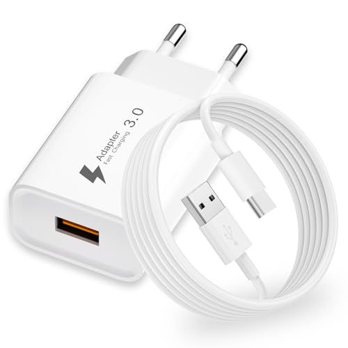 18W USB Ladegerät mit Ladekabel USBC 2M für Samsung Galaxy A53/A15/A13/A14/S10/S9/S8/S23/S22/S21, Xiaomi, iPhone 15 16 Pro Max, QC 3.0 Schnellladegerät USB C Ladegerät Netzteil USBC Stecker Adapter 18W USB Ladegerät mit Ladekabel USBC 2M für Samsung Galaxy A53/A15/A13/A14/S10/S9/S8/S23/S22/S21, Xiaomi, iPhone 15 16 Pro Max, QC 3.0 Schnellladegerät USB C Ladegerät Netzteil USBC Stecker Adapter von Poutek
