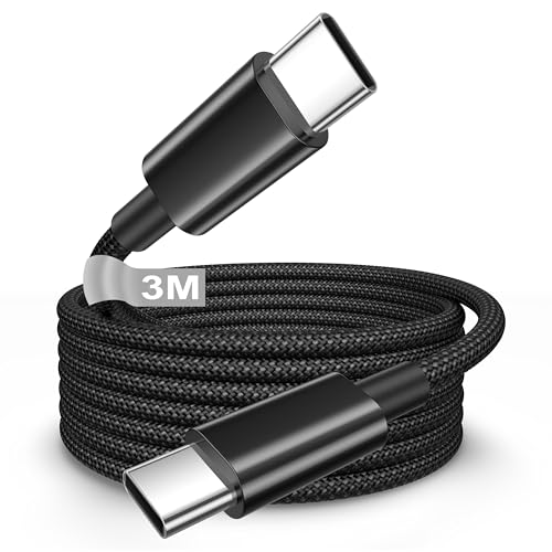 USB C auf USBC Kabel 3M, 100W Ladekabel UsB C Schnellladekabel 3M Lang Kabel USB C auf USBC Schnellladekabel Datenkabel für iPhone 16/15/15 Pro Max/15 Plus,Macbook,iPad, Samsung Galaxy S25, S24, S23 von Poutek