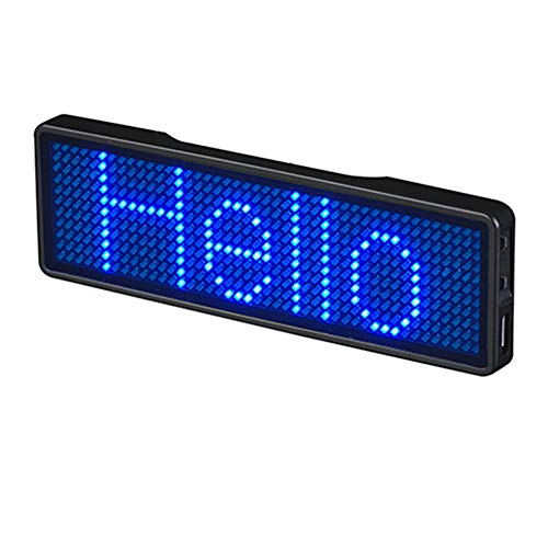 PovKeever LED Programmierbares Scrollen Namensschild Badge-Display Board Digital Moving Sign USB Wiederaufladbare ID Tag für Restaurant Shop Ausstellung Nachtclub Hotel von PovKeever