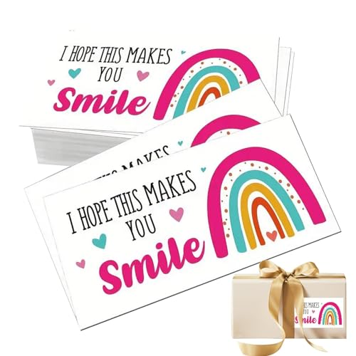 Povanjer Mini-Dankeskarten, „I Hope This Makes You Smile“-Karte, Mini-Mehrzweck-Dankeskarten, 50-teiliges tragbares, schnell trocknendes Kartenset, verdicktes Kartenset für kleine Geschäfte, Online- von Povanjer