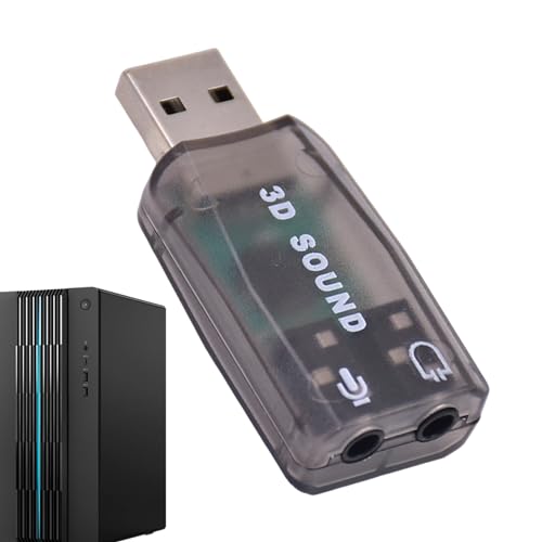 Povanjer USB-Soundkarten-Adapter, USB-Audio-Adapter - USB 2-in-1 externer Stereo-Sound-Adapter | Mikrofon-Kopfhörer-Audio-Adapter für PC und Laptop zum Ansehen von Filmen, Fernsehen von Povanjer