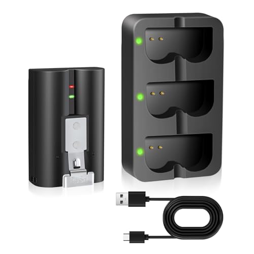 PoweLyt 1 Packung für Ring Akku 6040mAh Ersatz Video Türklingel Akku und 3-Kanal-Ladestation Kompatibel mit Video Doorbell 2/3/4/3 Plus,Stick Up Cam/Solar(All gens),Peephole Cam von PoweLyt