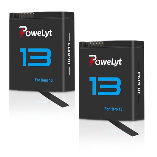 PoweLyt Hero 13 Akku 2er-Pack 2100mAh Wiederaufladbare Hero 13 Enduro Akku Bis zu 180 Minuten Akkulaufzeit Hero 13 Ersatzakkus und Zubehör Vollständig Kompatibel mit Hero 13 Black PoweLyt Hero 13 Akku 2er-Pack 2100mAh Wiederaufladbare Hero 13 Enduro Akku Bis zu 180 Minuten Akkulaufzeit Hero 13 Ersatzakkus und Zubehör Vollständig Kompatibel mit Hero 13 Black von PoweLyt