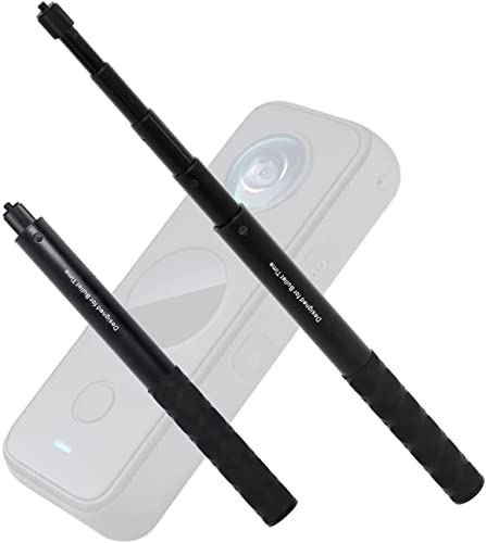 Unsichtbarer Selfie Stick Kompatibel mit Insta-360 ONE R, ONE X, ONE, GO 2, ONE X2, 1/4 Zoll Schraube 28cm-113,5cm Länge verstellbar Poweka von Poweka