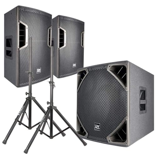 Power Dynamics PD-6 - DJ Boxen Set Aktiv PA Anlage Komplettset 2.1 Set - 2600 W, mit Lautsprecher Stativen, Kabeln, Mobile DJ Anlage für die Beschallung von bis zu 250 Leuten Power Dynamics PD-6 - DJ Boxen Set Aktiv PA Anlage Komplettset 2.1 Set - 2600 W, mit Lautsprecher Stativen, Kabeln, Mobile DJ Anlage für die Beschallung von bis zu 250 Leuten von Power Dynamics