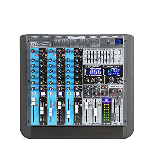 Power Dynamics PDM-S804 DJ Mischpult professioneller 8 Kanal Audio Mixer, Dj Mischer, Dj Mixer Mischpult Bluetooth Empfänger, DSP/MP3, USB Mischpult USB Music Mixer von Power Dynamics