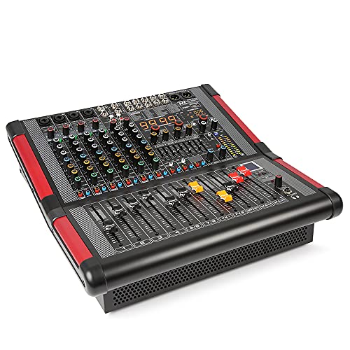 Power Dynamics PDM-S804a 8-Kanal Audio Mischpult mit MP3, DSP, USB und Bluetooth, Audio Mixer, DJ Mischpult mit Verstärker 2x 350 Watt, Dj Mischer, DJ Mixer von Power Dynamics