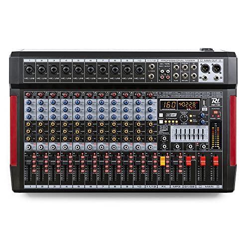 Power Dynamics PDM-T1204-12-Kanal-Mischpult mit Bluetooth, 380 Effekten, MP3-Player und mehr von Power Dynamics