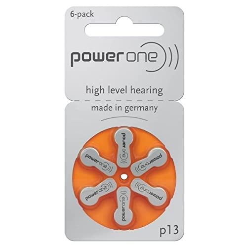 6 Stück Batterie PowerOne Typ p 13 Hörgerätebatterien (für Hörgerät: Interton) von Power One
