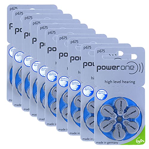 Power one P675 - Confezione da 6 Batterie per apparecchi acustici, 1,45 Volt, 650 mAh von Power One