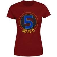 Power Rangers Alpha-5 Logo Damen T-Shirt - Burgundy Rot - XL von Power Rangers