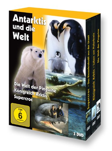 Antarktis und die Welt (Die Welt der Pinguine - Königreich Arktis - Supercroc) - 3 DVD Box von Power Station