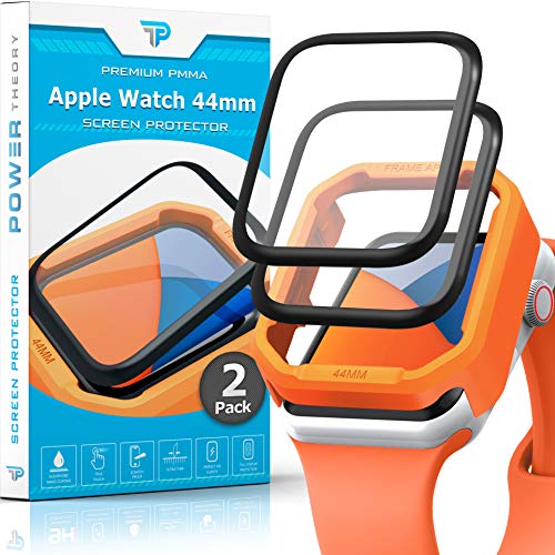 Power Theory Schutzfolie für Apple Watch 44mm [2 Stück] - Displayschutzfolie mit Schablone, Schutzglas Folie, [KEIN GLAS] von Power Theory