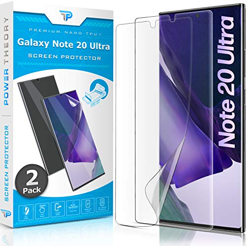 Power Theory Schutzfolie für Samsung Galaxy Note 20 ULTRA Displayschutz [KEIN GLAS] 3D Nano Tech Folie, 100% Fingerabdrucksensor, Einfache Installation [2 Stück] von Power Theory