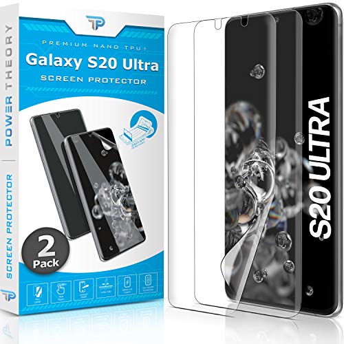 Power Theory Schutzfolie für Samsung Galaxy S20 ULTRA Displayschutz [KEIN GLAS] 3D Nano Tech Folie, 100% Fingerabdrucksensor, Einfache Installation [2 Stück] von Power Theory