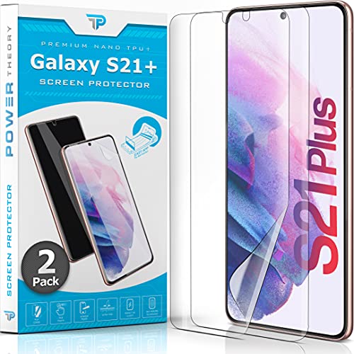 Power Theory Schutzfolie für Samsung Galaxy S21 PLUS 5G [2 Stück] - [KEIN GLAS] 3D Schutzfolie, Schutzglas Folie, 100% Fingerabdrucksensor, Einfache Installation Displayschutz Displayschutz von Power Theory