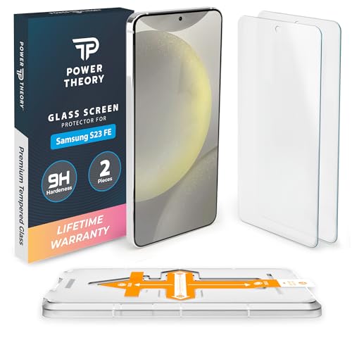 Power Theory Schutzglas für Samsung Galaxy S23 FE Schutzfolie, Ultra-Glas Displayschutz Folie mit 9H Glas Bruchfestigkeit, Blasenfreie Anbringung & Schnelle Installation [2 Stück] von Power Theory