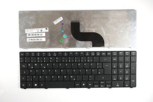 Power4Laptops Deutsch Schwarz kompatible Ersatz Tastatur kompatibel mit Acer Aspire 7736 von Power4Laptops