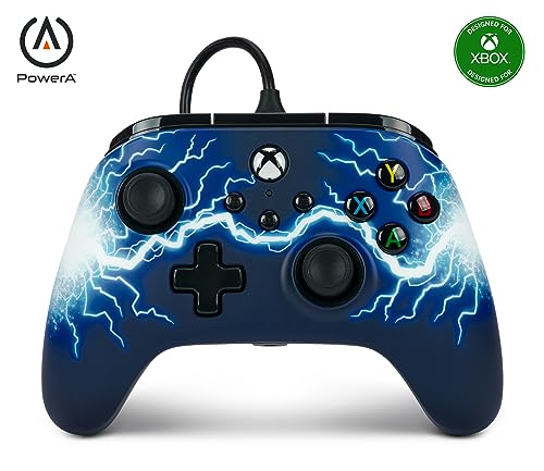 PowerA Advantage Wired Controller für Xbox Series X|S und Windows 10/11 - Arc Lightning, Gamepad, Schnurgebundener Videogamecontroller, Gaming Controller, USB-C, Geeignet für Xbox One, Offiziell lizensiert von PowerA