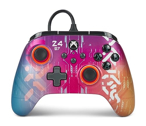 PowerA Advantage Wired Controller für Xbox Series X|S und Windows 10/11 - Cyberstyle, Gamepad, Schnurgebundener Videogamecontroller, Gaming Controller, USB-C, Geeignet für Xbox One, Offiziell lizensiert von PowerA